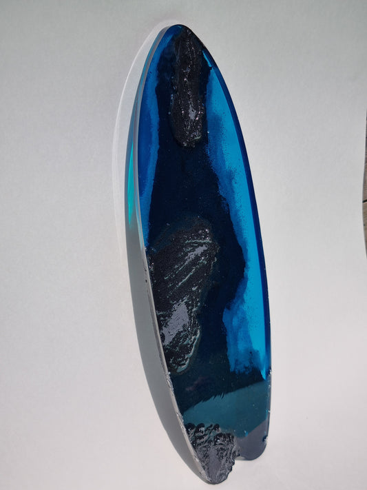 Planche de surf décorative en Jesmonite noire et résine 36 cm