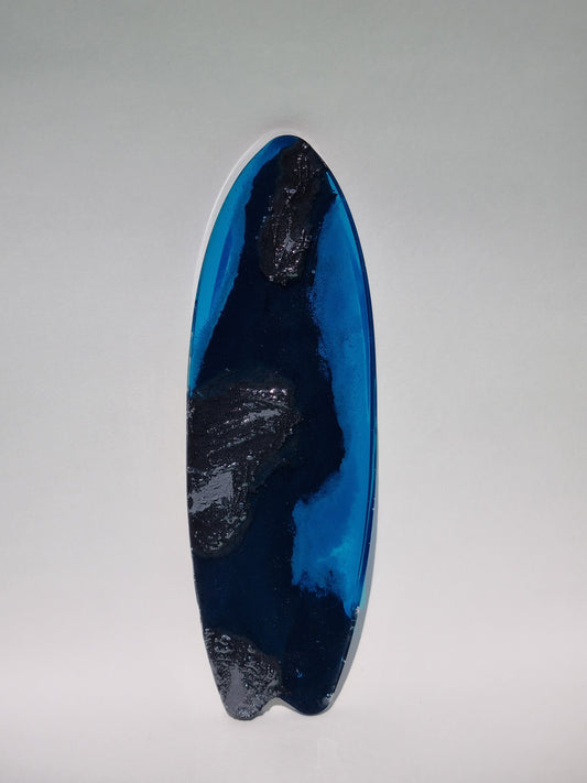 Planche de surf décorative en Jesmonite noire et résine 36 cm